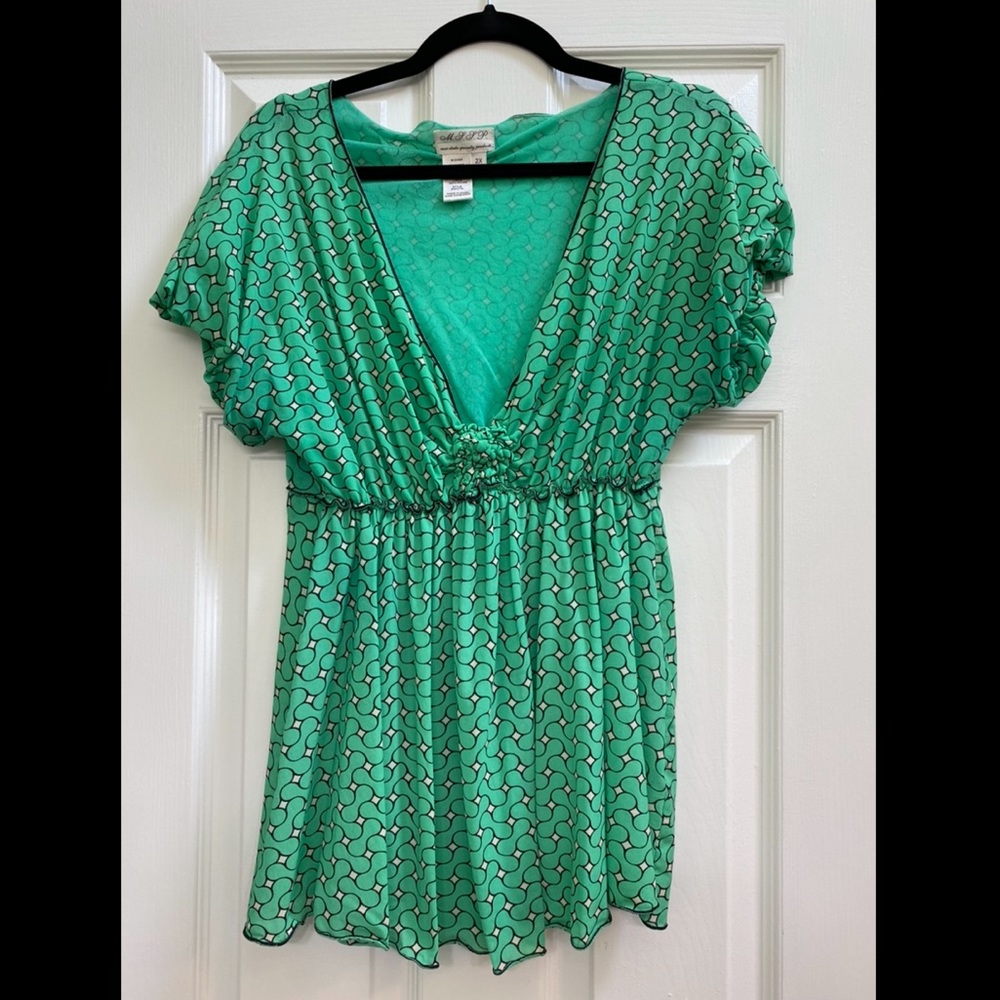 M.S.S.P. Max Studio Peasant Blouse 2x